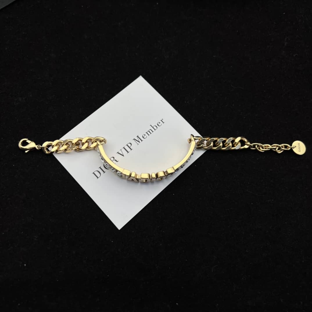 Fake Chr1st1an D10r Logo Bracelet