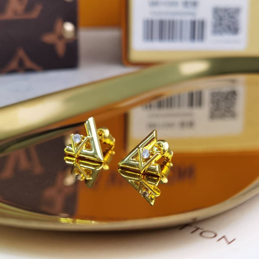 LV Hoop Earrings Dupe Logo