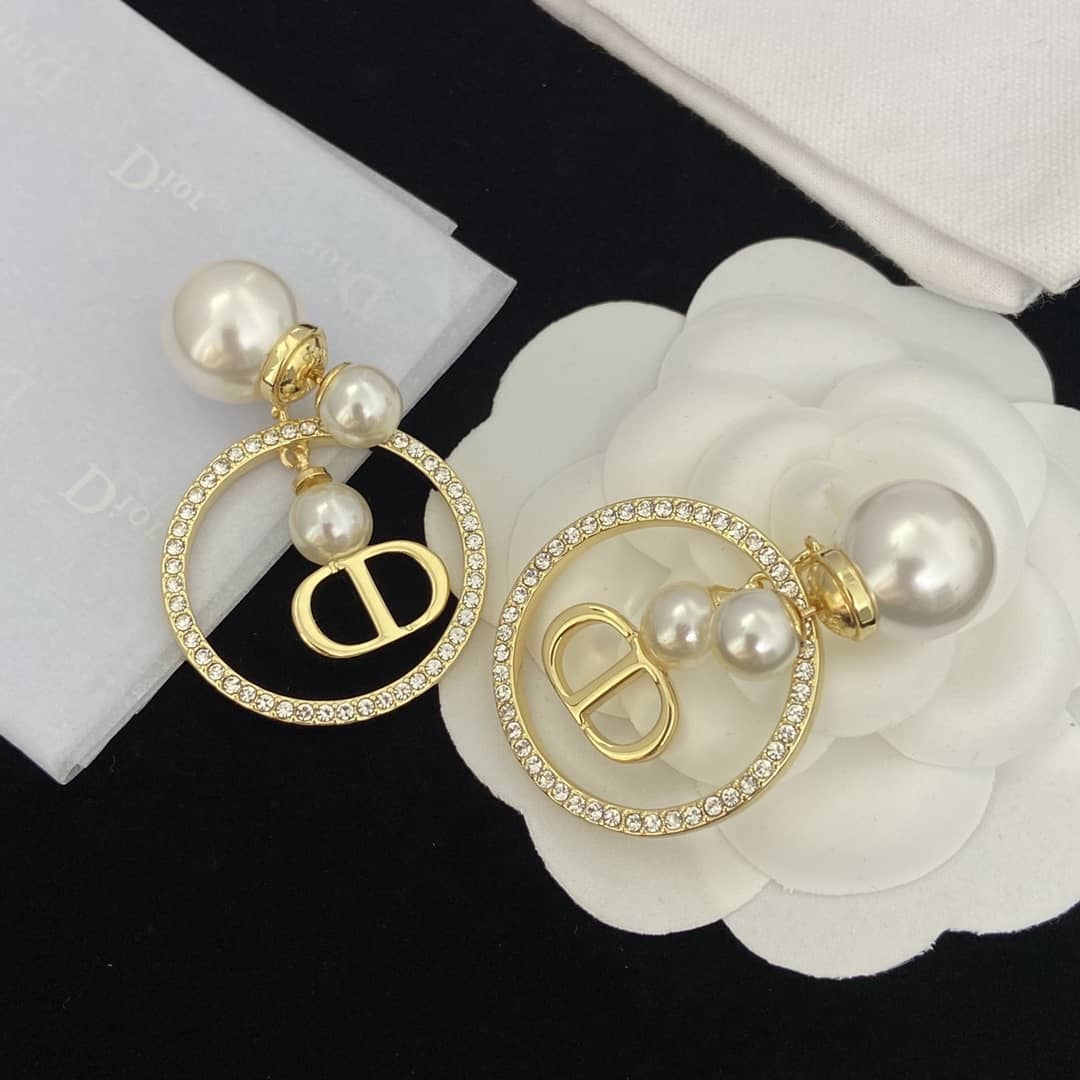 Fake Chr1st1an D10r Logo Earring