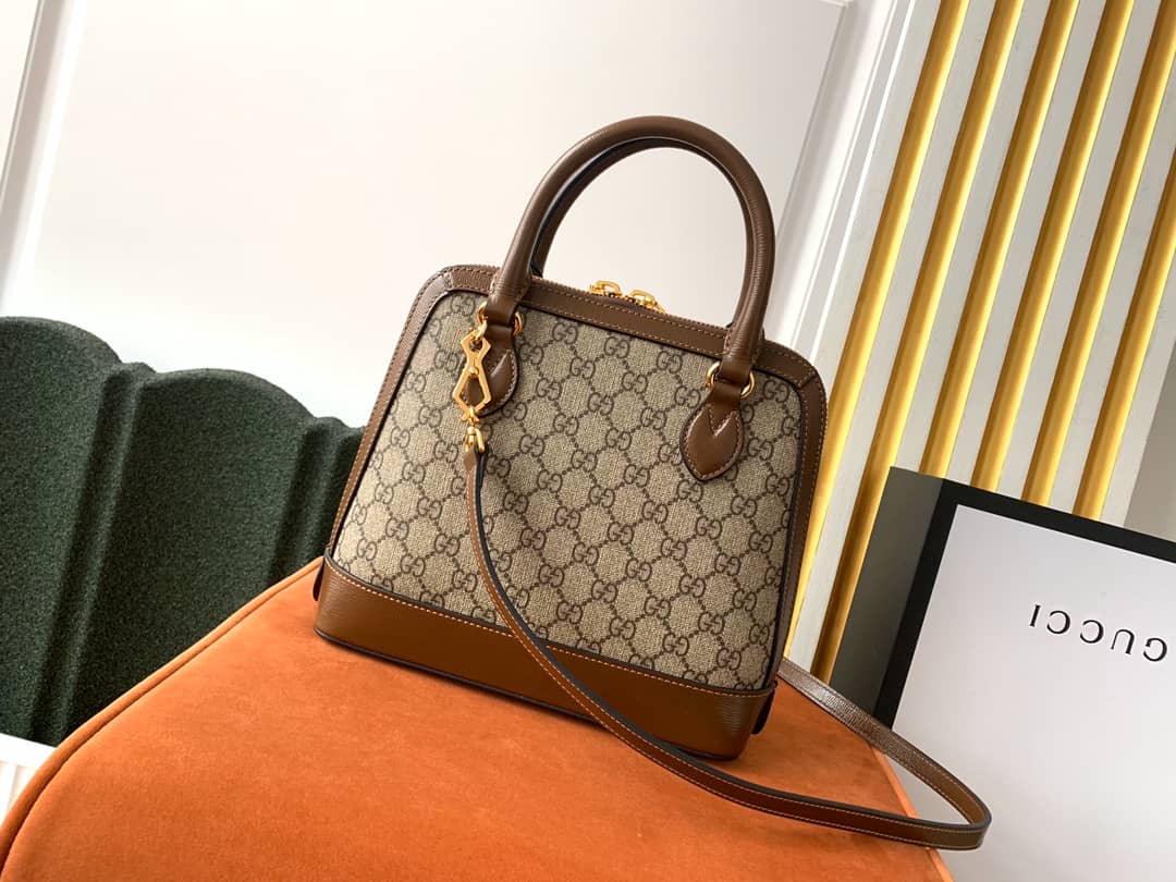 Gvc*1 Horsebit 1955 Small GG Svp*me Grainy Leather Handle Bag Replica 621220