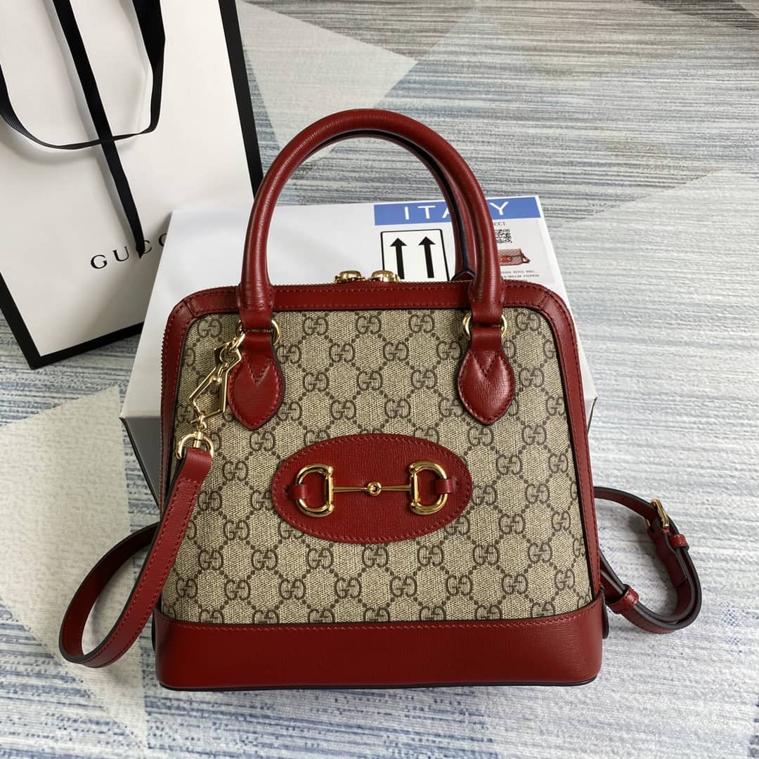 Gvc*1 1955 Horsebit Polkadot Handle Bag Replica 621220