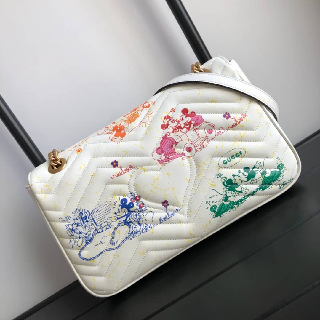 Gvc*1 GG Marmont Matelasse Shoulder Bag Replica White 443497