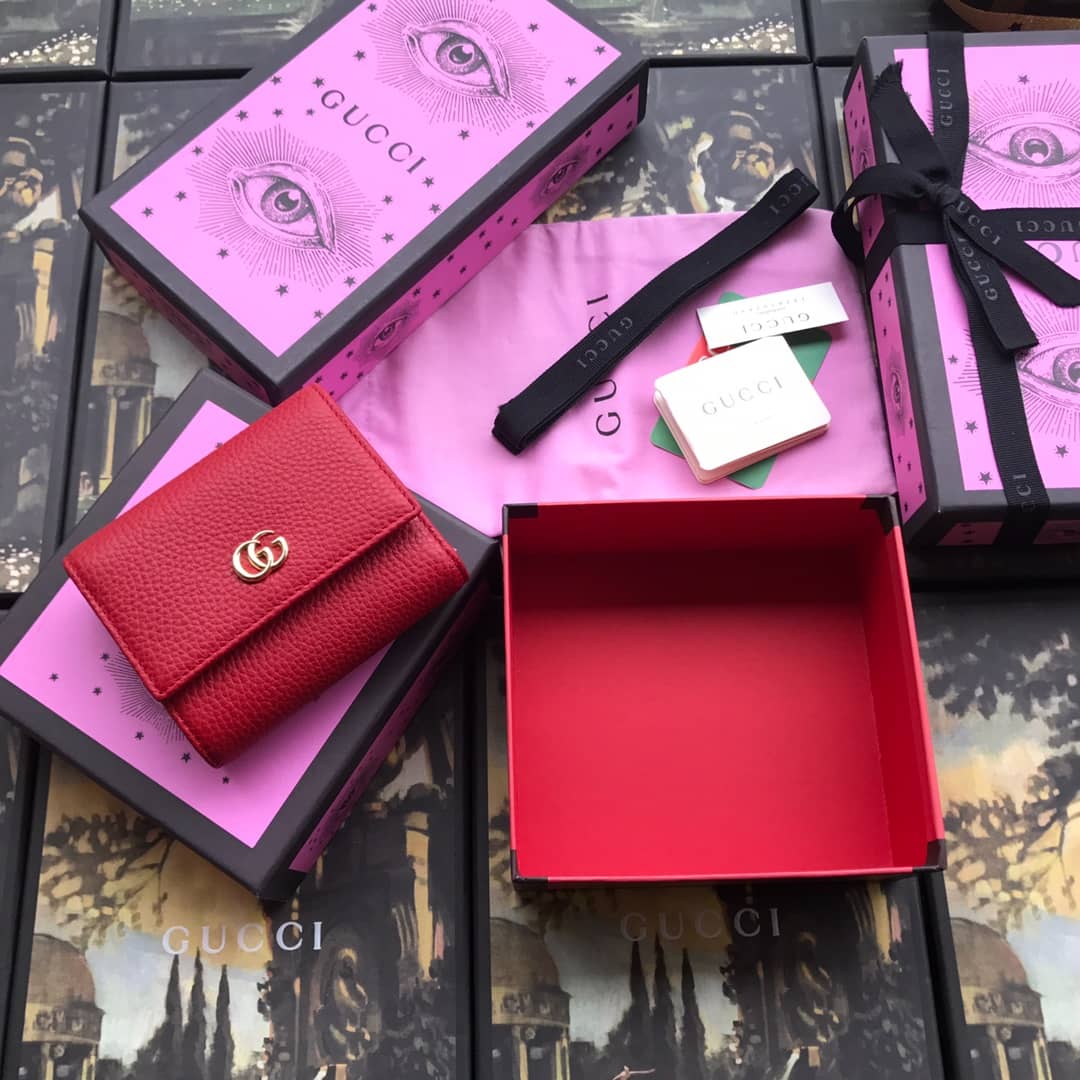 Gvc*1 Leather Folding Wallet Replica 546584 Red