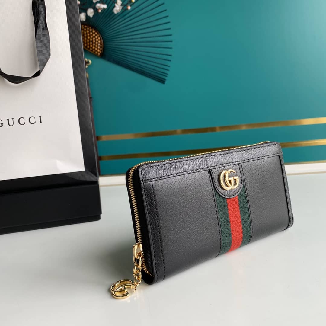 Gvc*1 Ophidia GG Zip Around Wallet Replica 523154