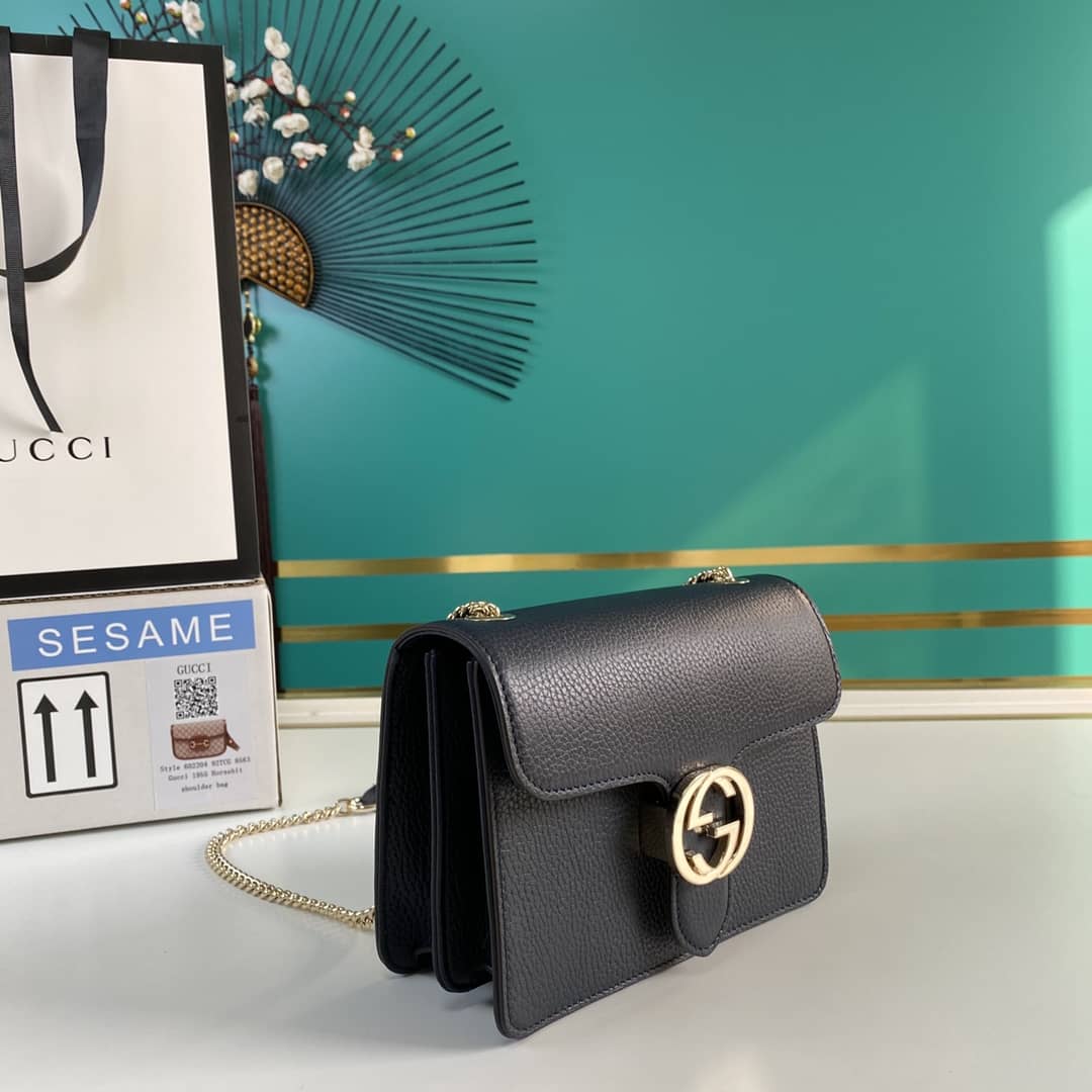 Gvc*1 Interlocking Leather Chain Crossbody Bag Replica 510304