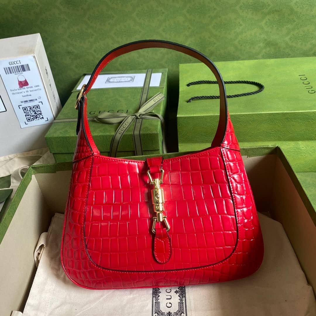 Gvc*1 GG Jackie 1961 Small Hobo Shoulder Bag Replica Red 636709