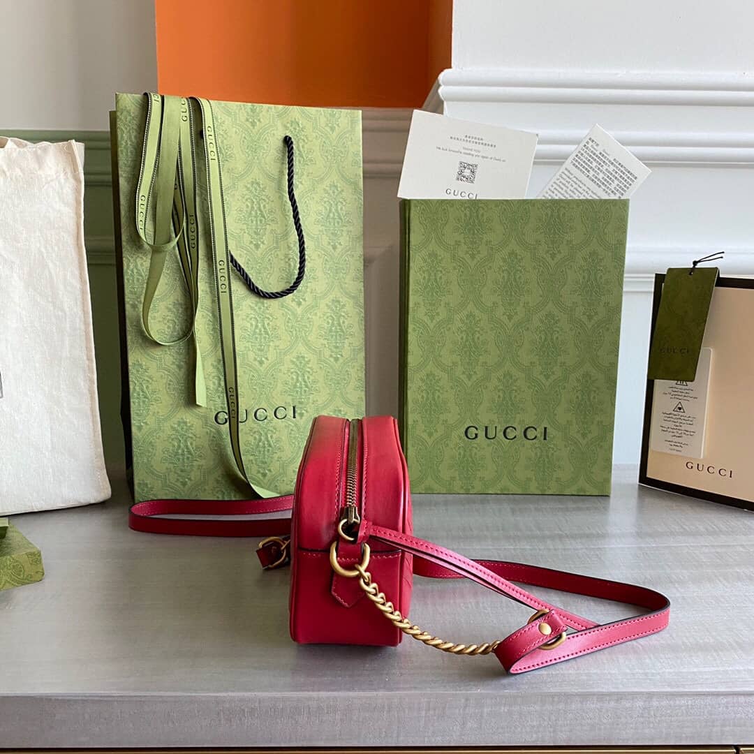 Gvc*1 GG Marmont Matelassé Mini Bag Replica Red 448065