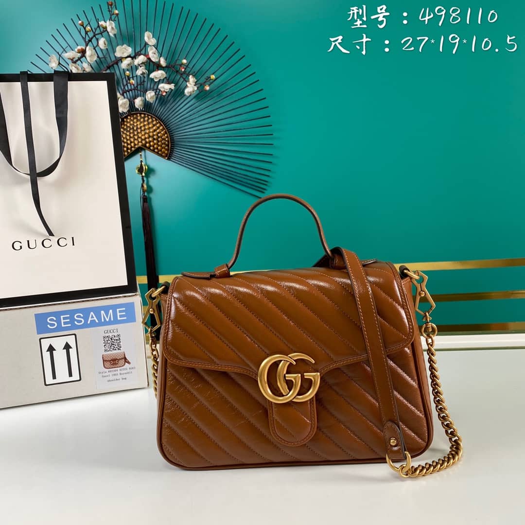 Gvc*1 Marmont Dupe GG Small Top Handle Bag Replica 498110