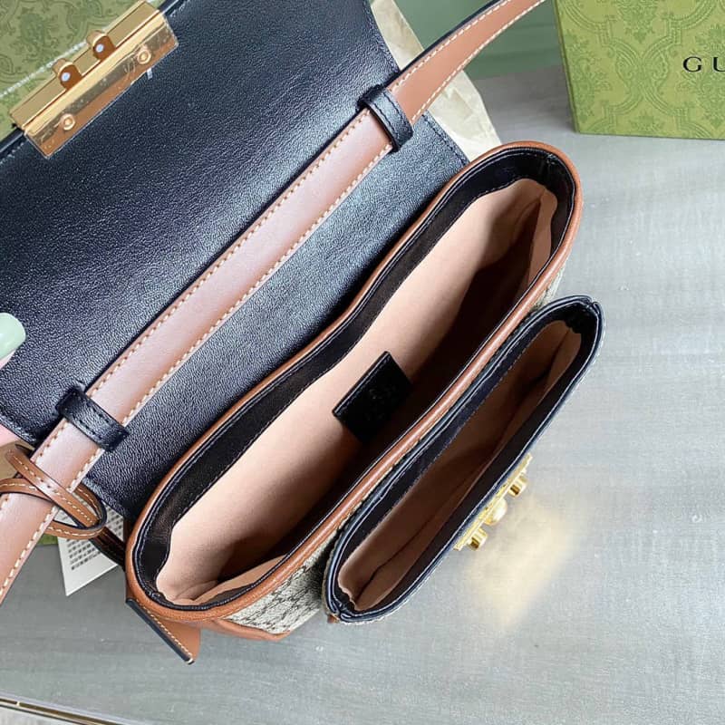 Gvc*1 Padlock Mini GG Svp*me Shoulder Bag Replica Black 658487