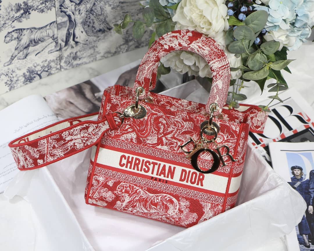 Lady D10r Dupe 24CM Paisley Embroidery Lady D-Lite Bag