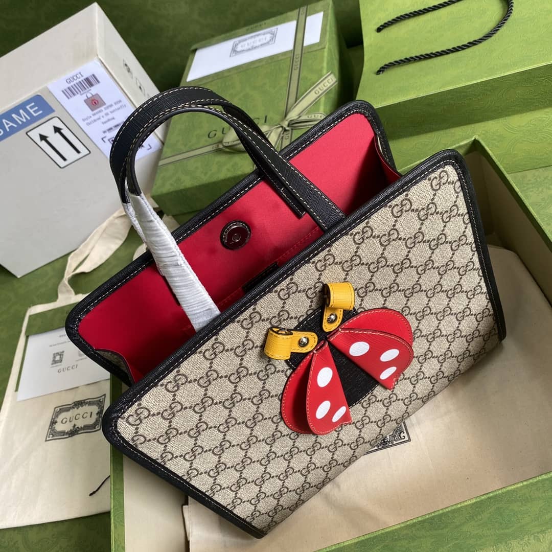 Gvc*1 GG Svp*me Children Ladybug Canvas Tote Replica 664083