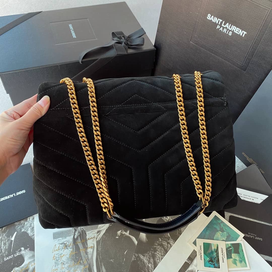 Y51 Dupes Bags Loulou Monogram Quilted Velvet Shoulder Bag
