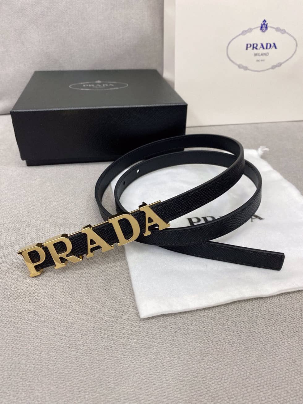 Replica Pra*a Buckle Belt 15mm For Lady