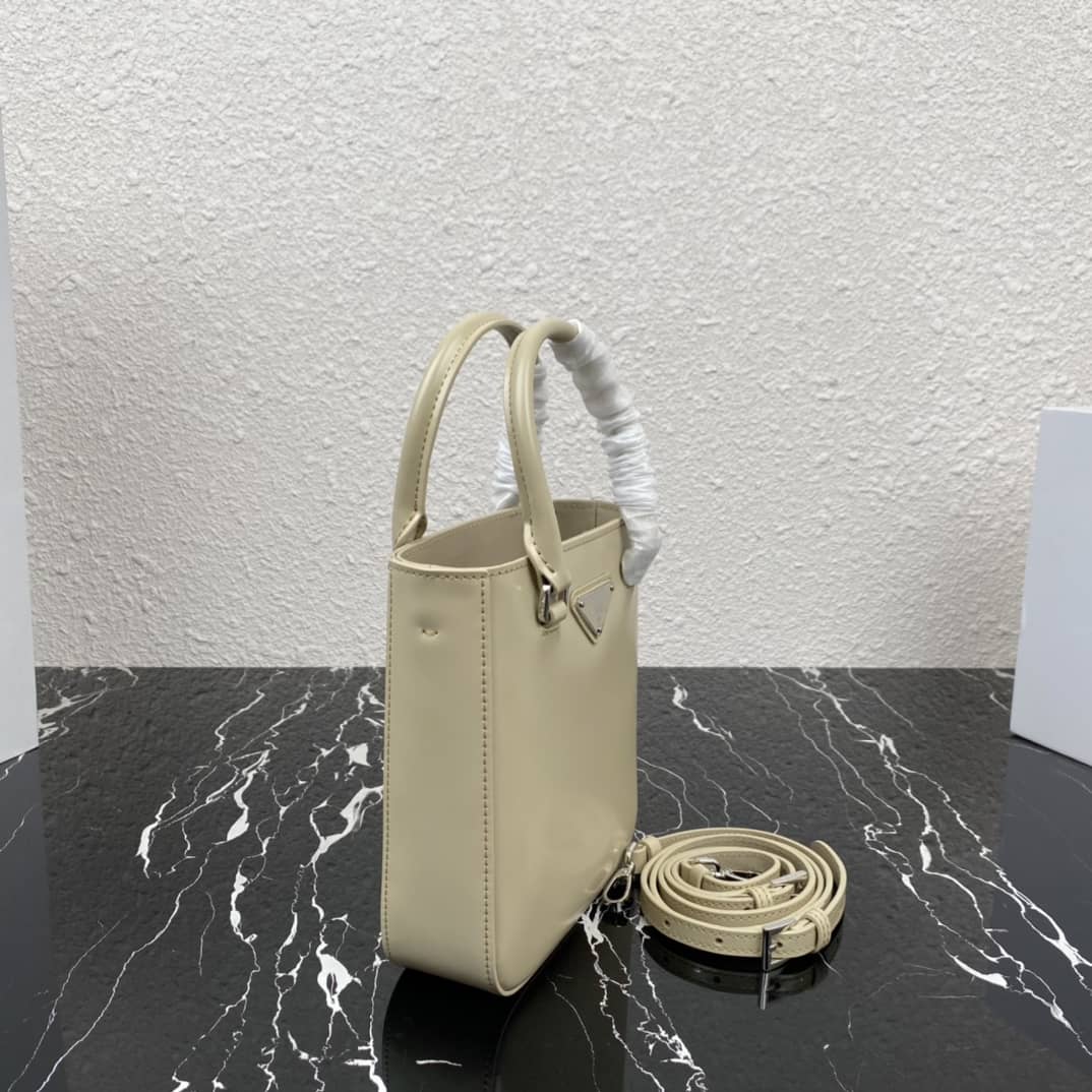 Pra*a Raffia Tote Dupe Small Brushed Leather Replica Tote