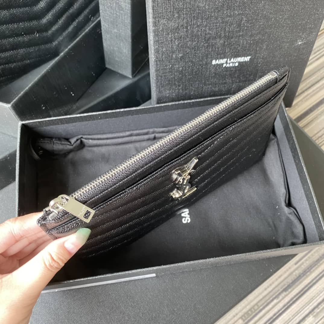 Y51 Clutch Replica Monogram Bill Pouch Black Metal