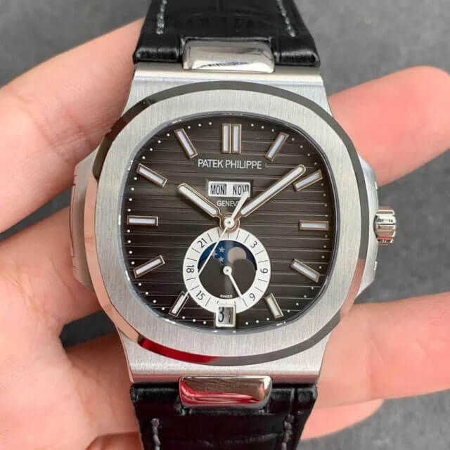 Replica Pat*k Phi1i*pe Nautilus 5726/1A-001 1:1 Best Edition GR Factory Black Leather Strap