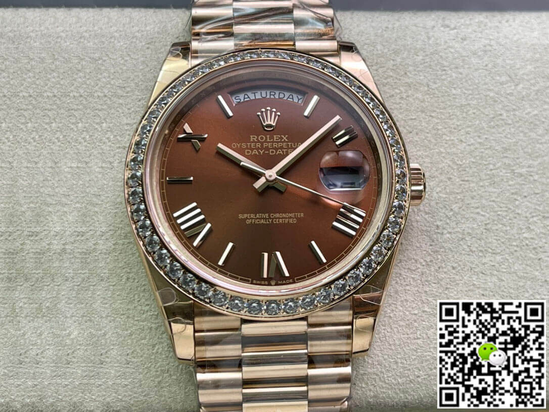 Replica R01ex Day Date M228345RBR-0009 1:1 Best Edition EW Factory Brown Dial