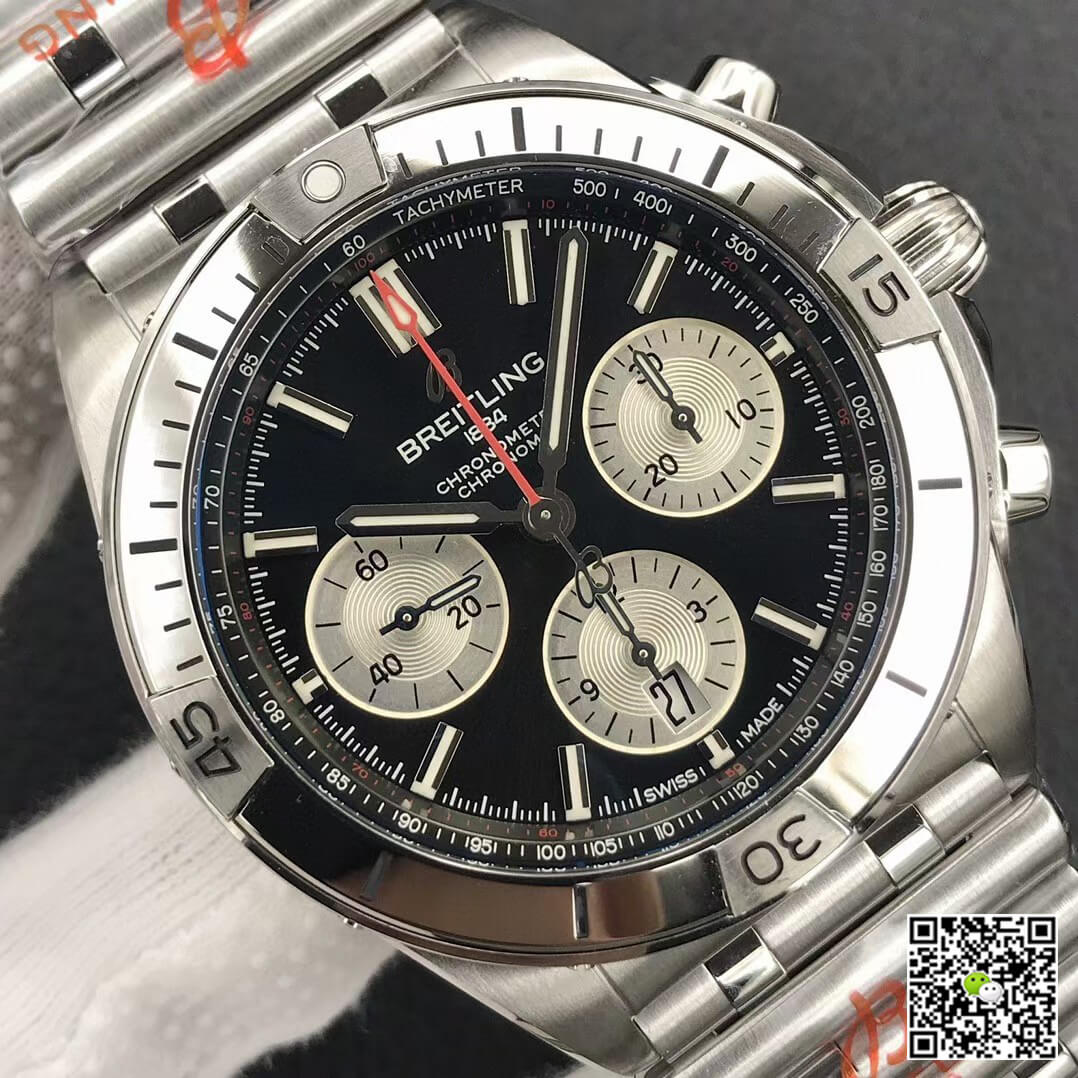 Replica Breitling Chronomat AB0134101B1A1 1:1 Best Edition GF Factory Stainless Steel Black Dial