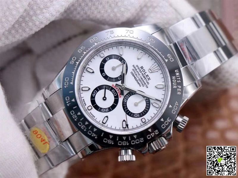 Replica R01ex Cosmograph Daytona M116500LN-0001 1:1 Best Edition Noob Factory White Dial Swiss ETA4130
