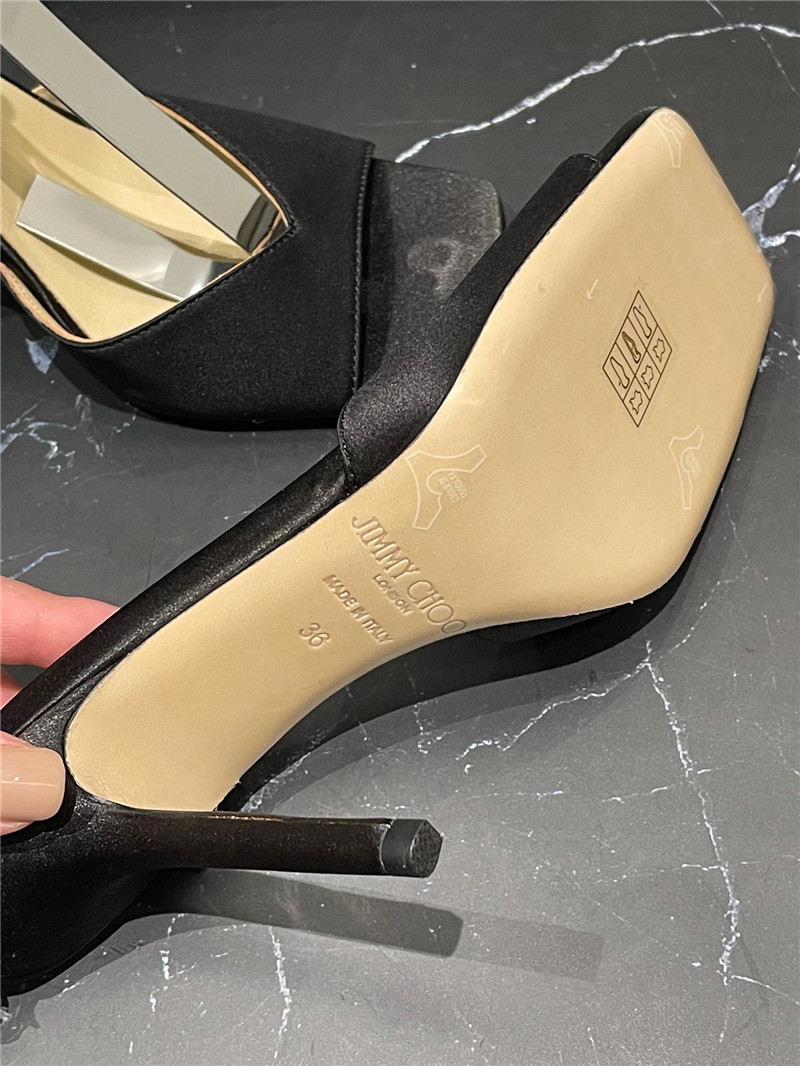 J1m*y Ch00 new ice fish mouth high-heeled sandals