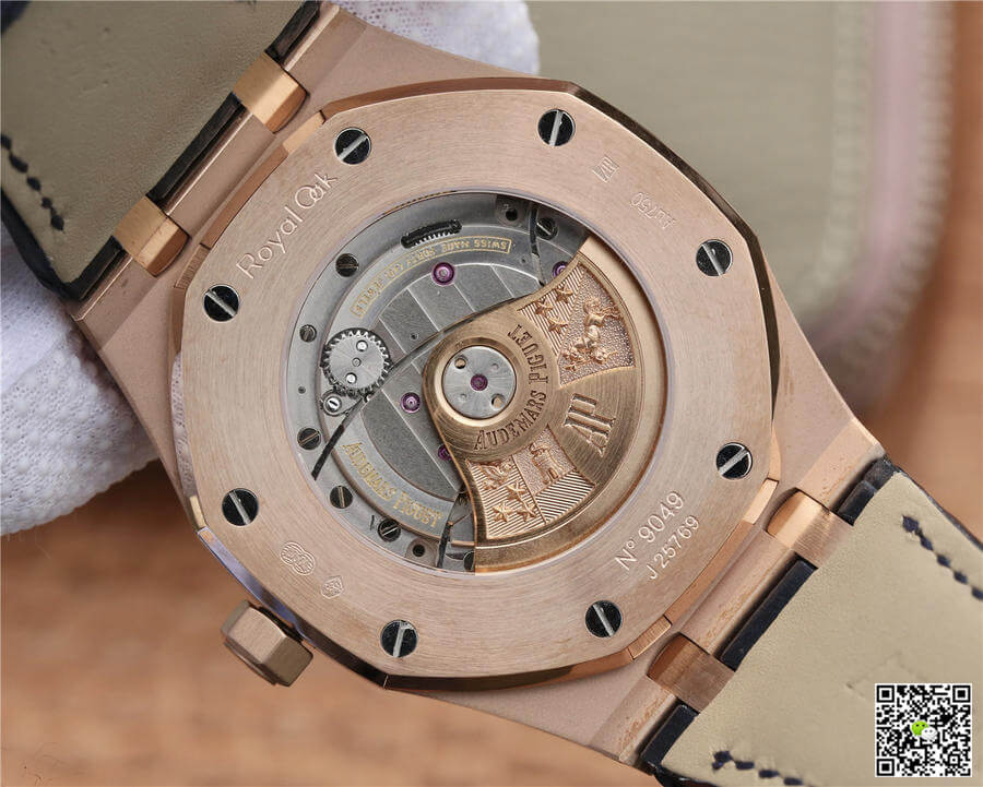 Replica Audemars P1g*et Royal Oak 15400 1:1 Best Edition OM Factory Rose Gold Leather Strap