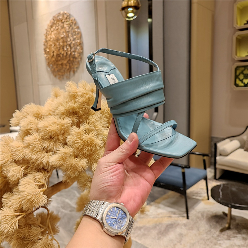 J1m*y Ch00 High Heel Square Toe Sandals