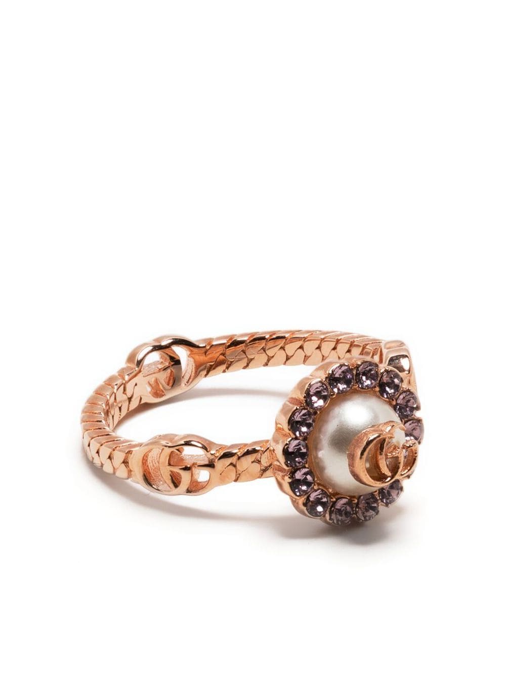 Gvc*1 Replica Double G-logo flower ring