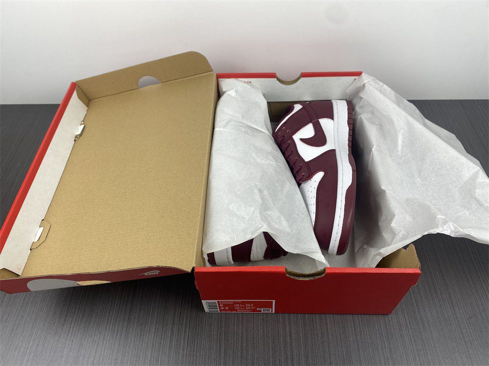 2021 New Nike Dunk Low Bordeaux White/Bordeaux DD1503-108