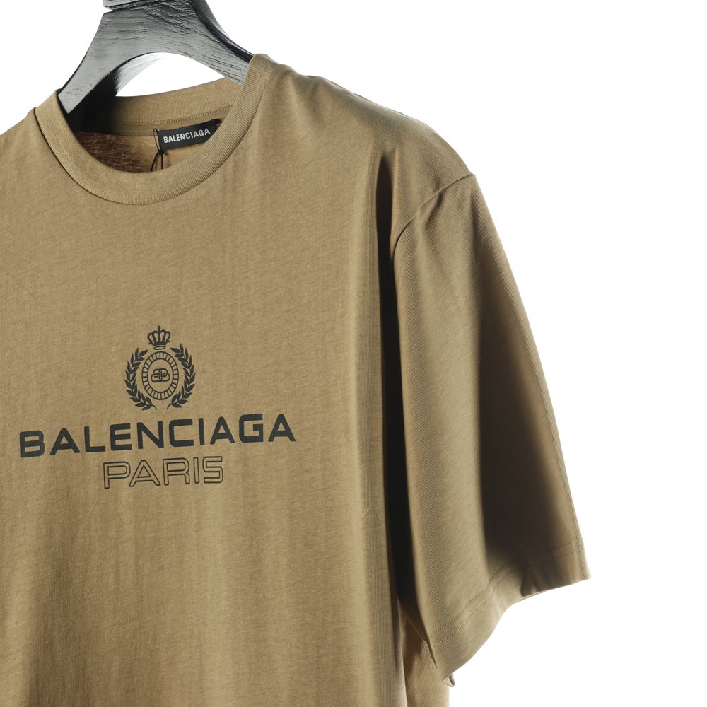 Ba1en*iaga BLCG Crown Wheat Lock Button Print Short Sleeve T-shirt