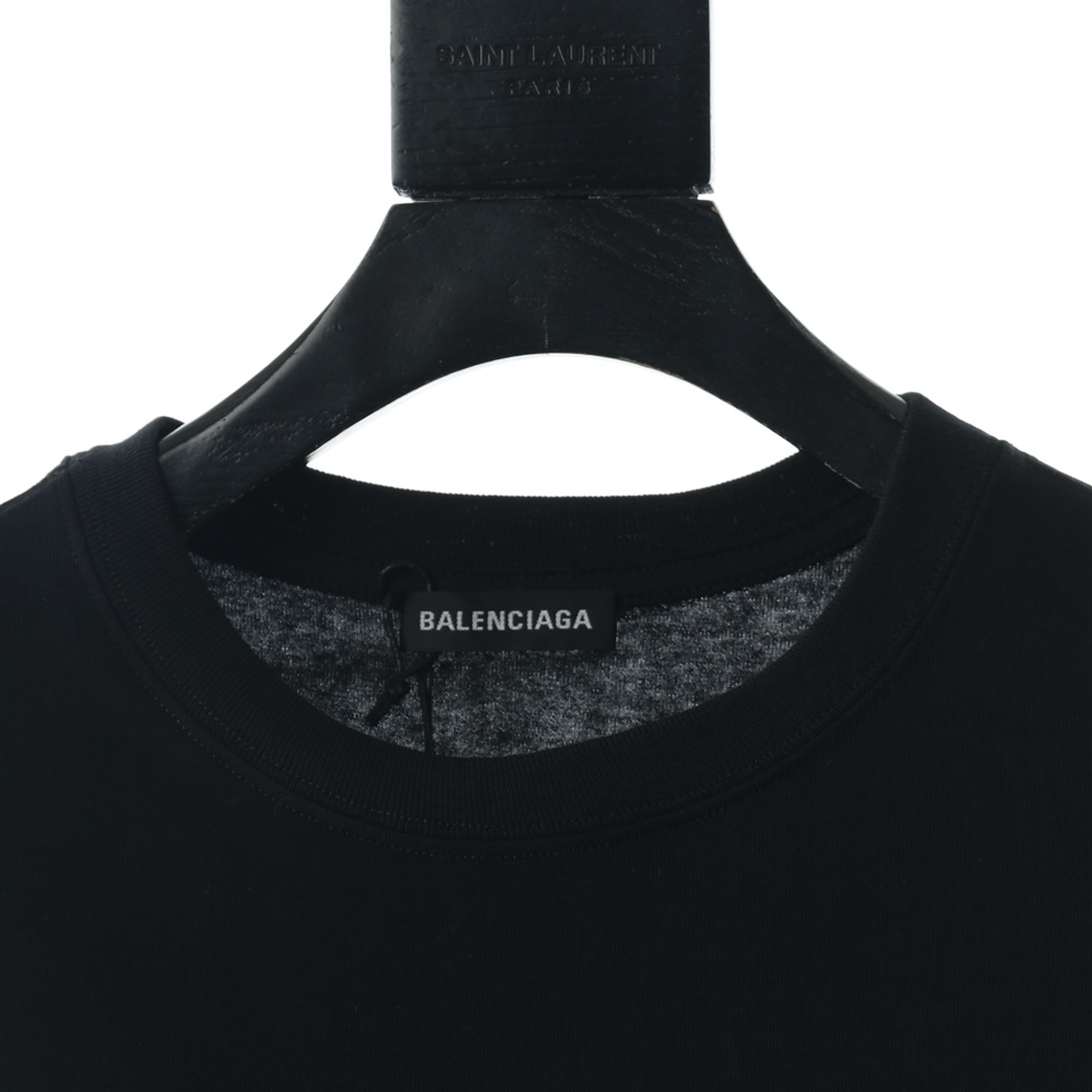 Ba1en*iaga BLCG 20ss black back letter short sleeve