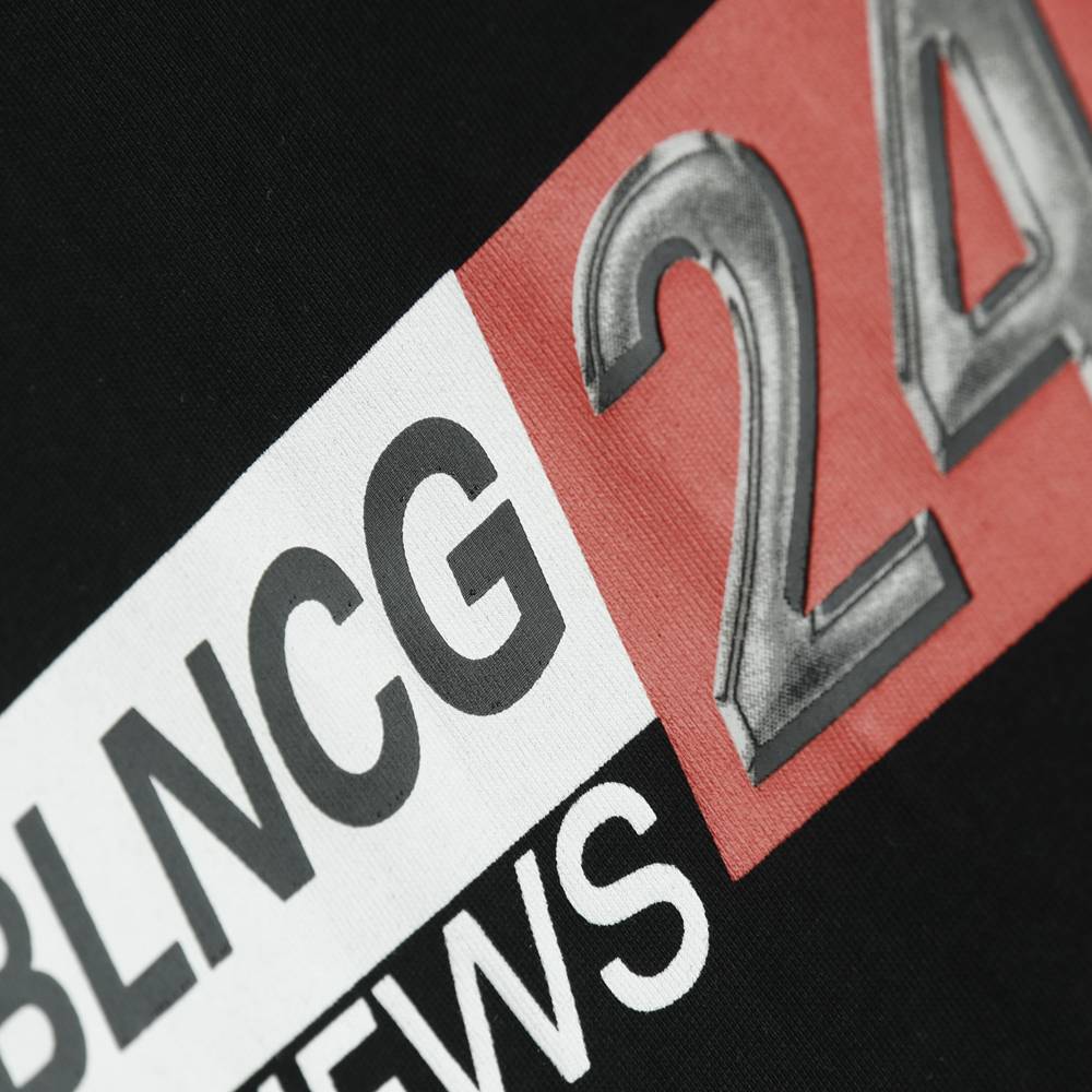 Ba1en*iaga BLCG 20FW 24-hour news short-sleeved T-shirt