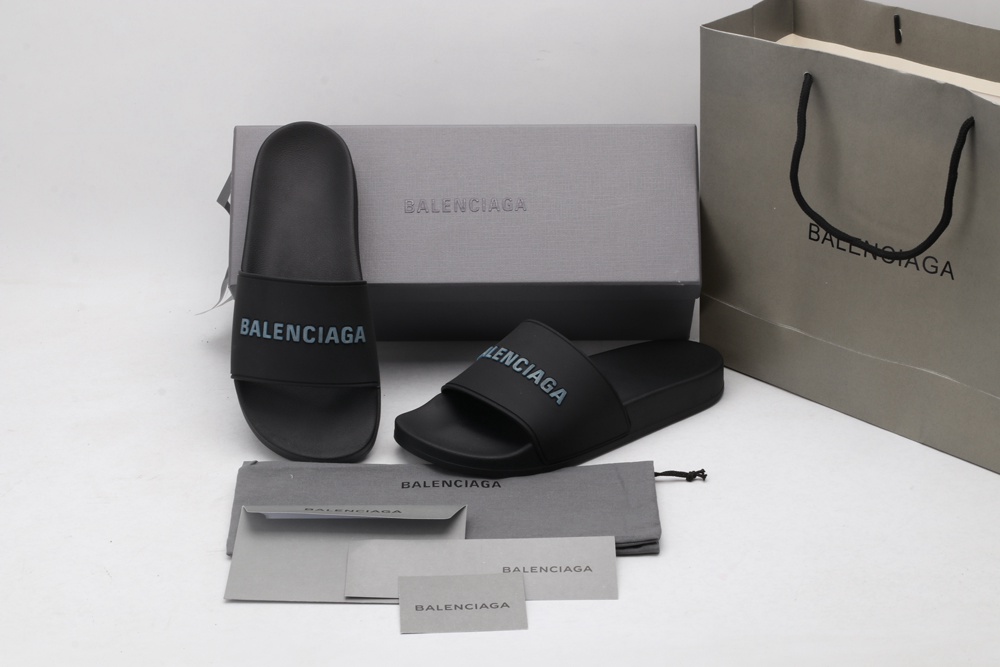 BLG Rubber Slides Black Fluo Blue