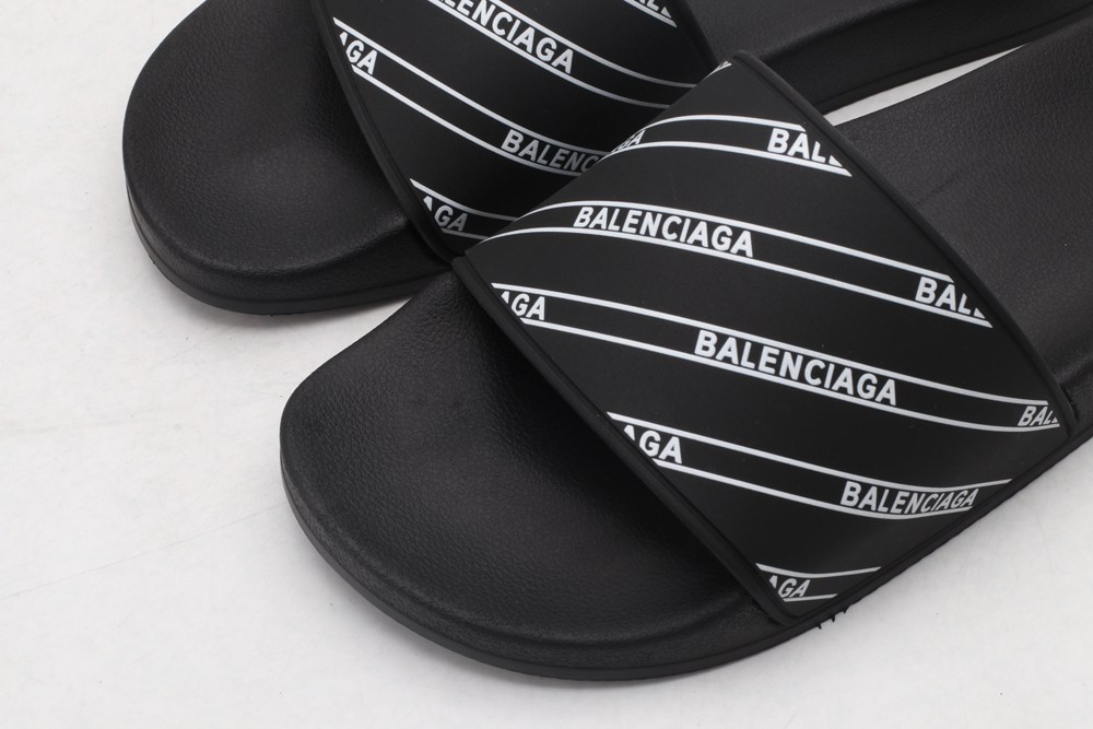 BLG Rubber Slides Stripe Logo Piscine - Black