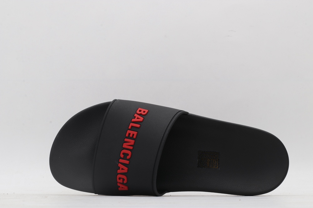 BLG Rubber Slides Black Fluo Red