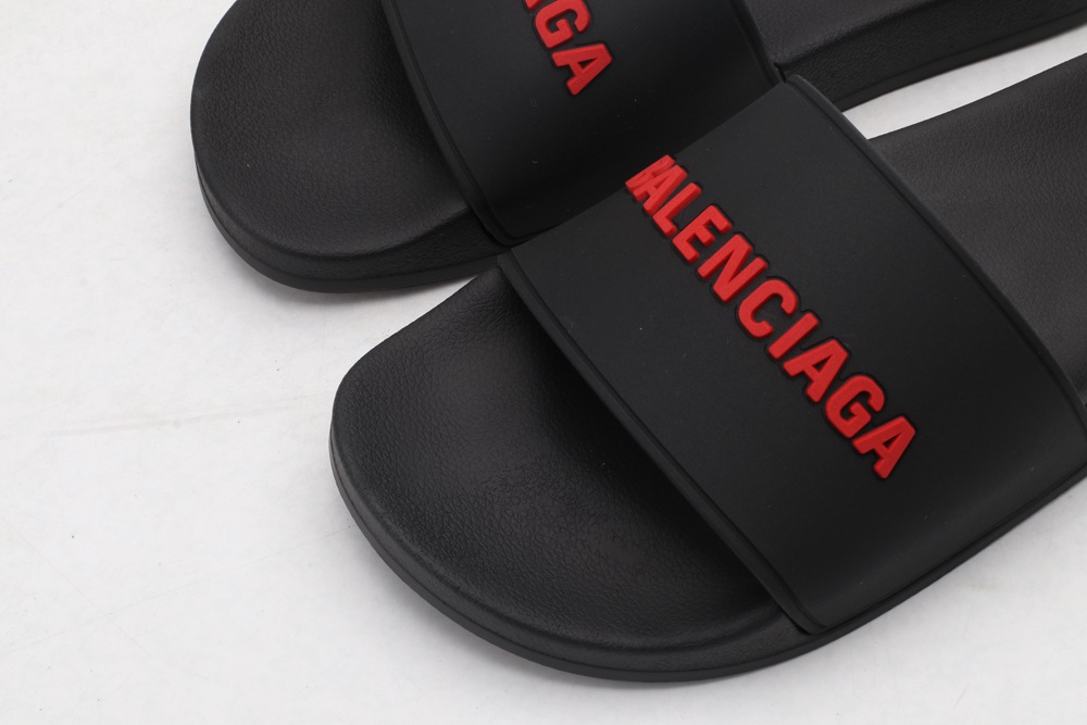 BLG Rubber Slides Black Fluo Red