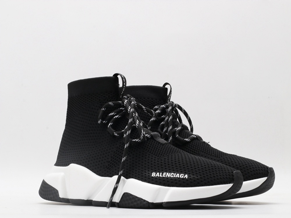 BLG Lace-up Knit Sock Black