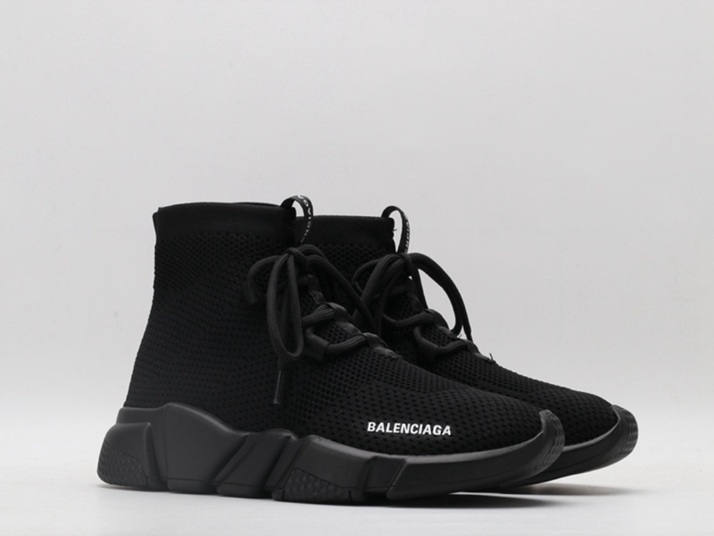BLG Lace-up Knit Sock Full Black