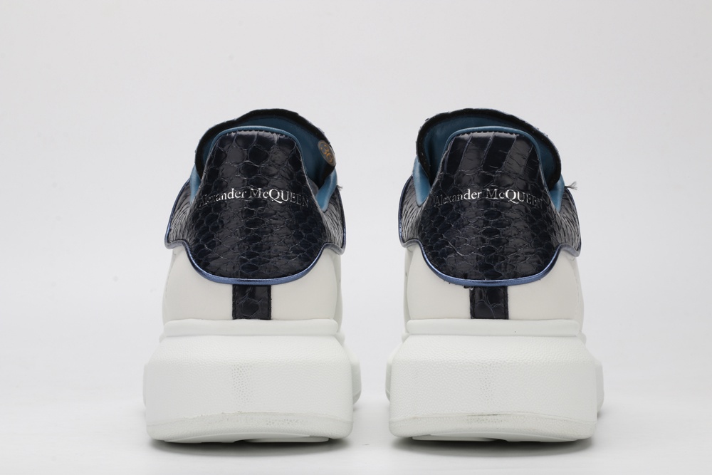 AMQ White & Black Croc Oversized Sneakers