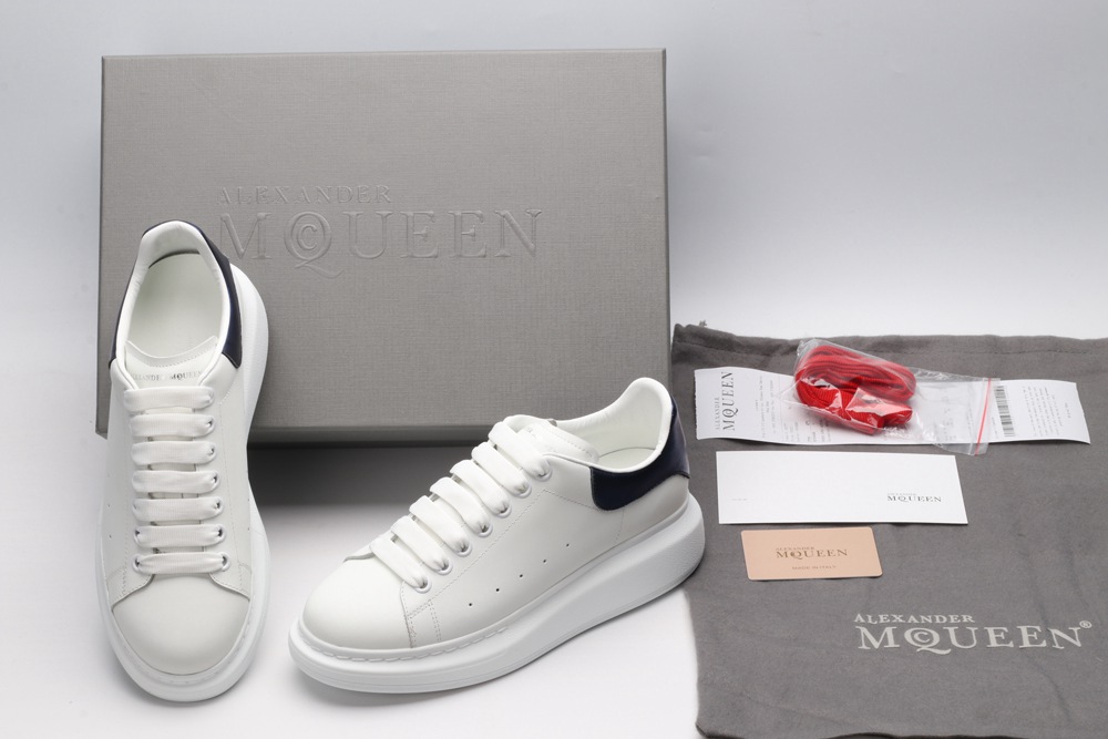 AMQ White & Blue Oversized Sneakers