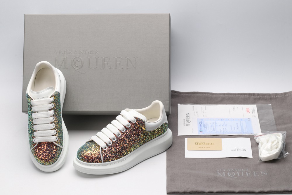 AMQ Shell glitter lace-up sneaker